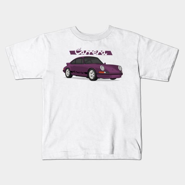 supercar 911 carrera rs turbo 1972 violet Kids T-Shirt by creative.z